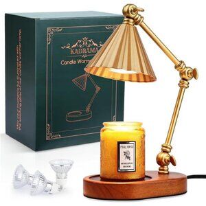 Electric Candle Warmer Lamp Adjustable Timer Wax Melt Scented Home Decor Gold